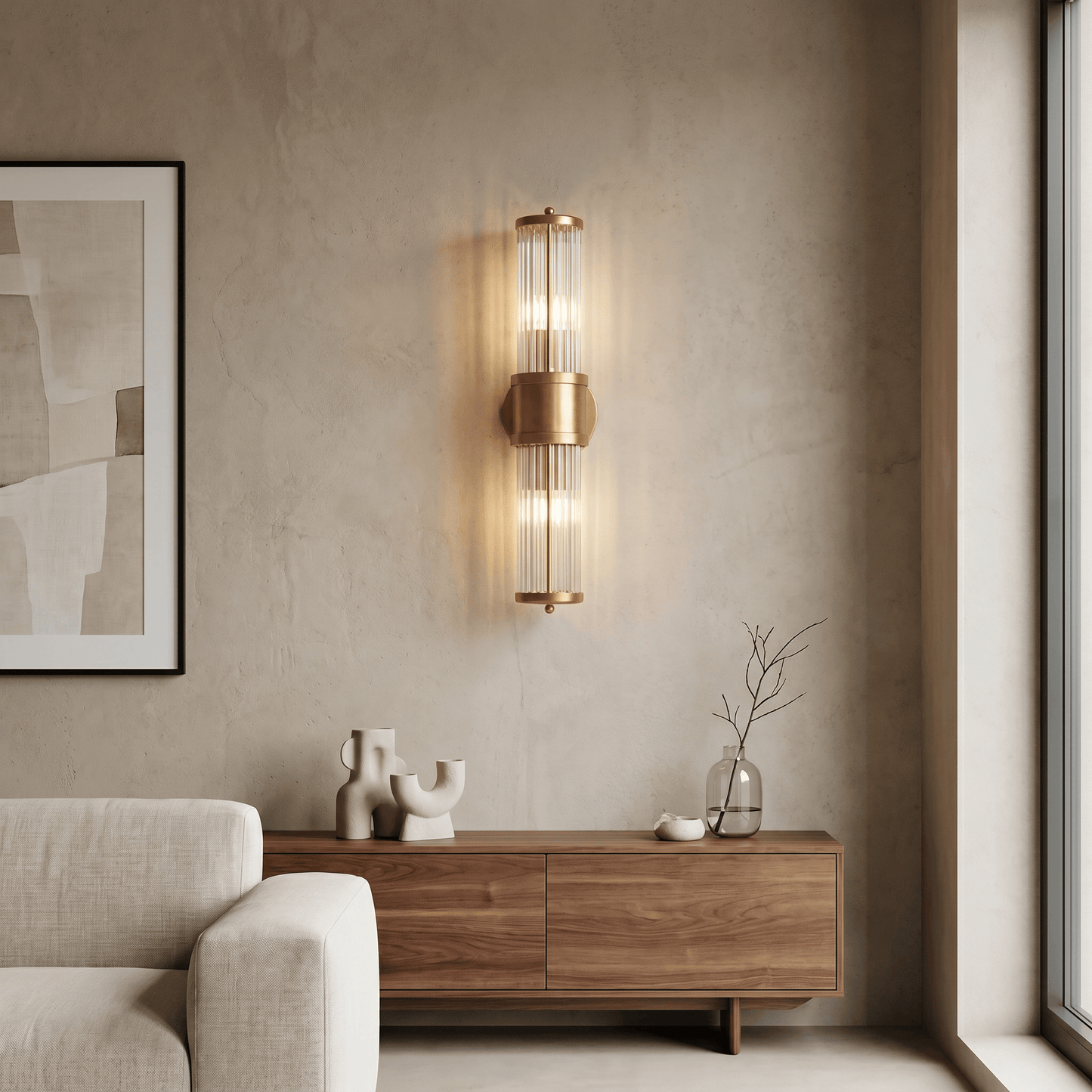 Lights  -  YELLOWSTONE 11-1321-2 GOLD WALL LIGHT WITH CLEAR GLASS  -  60485104
