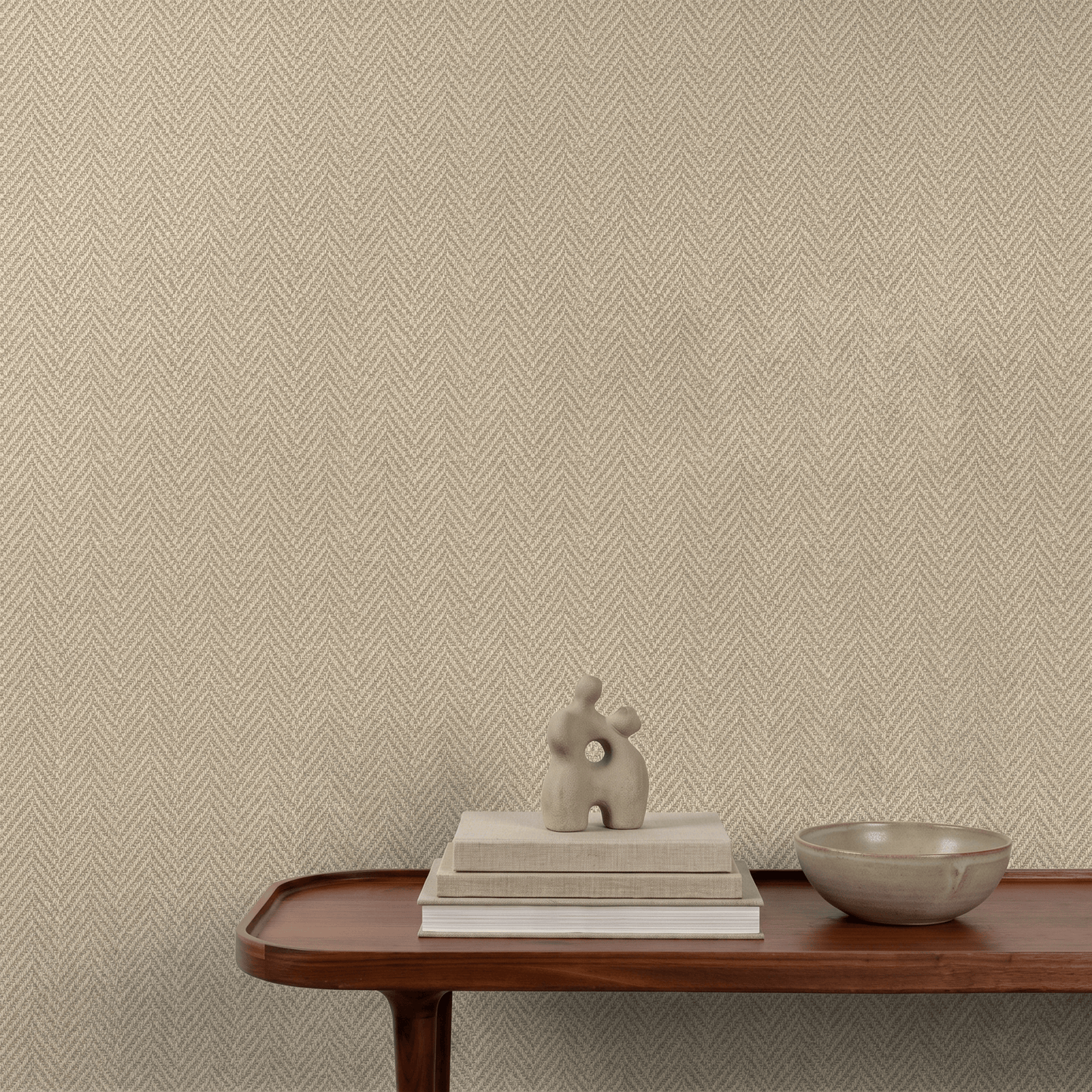 Wallpaper  -  Grandeco Antiga Herringbone Taupe - A86205  -  60486507