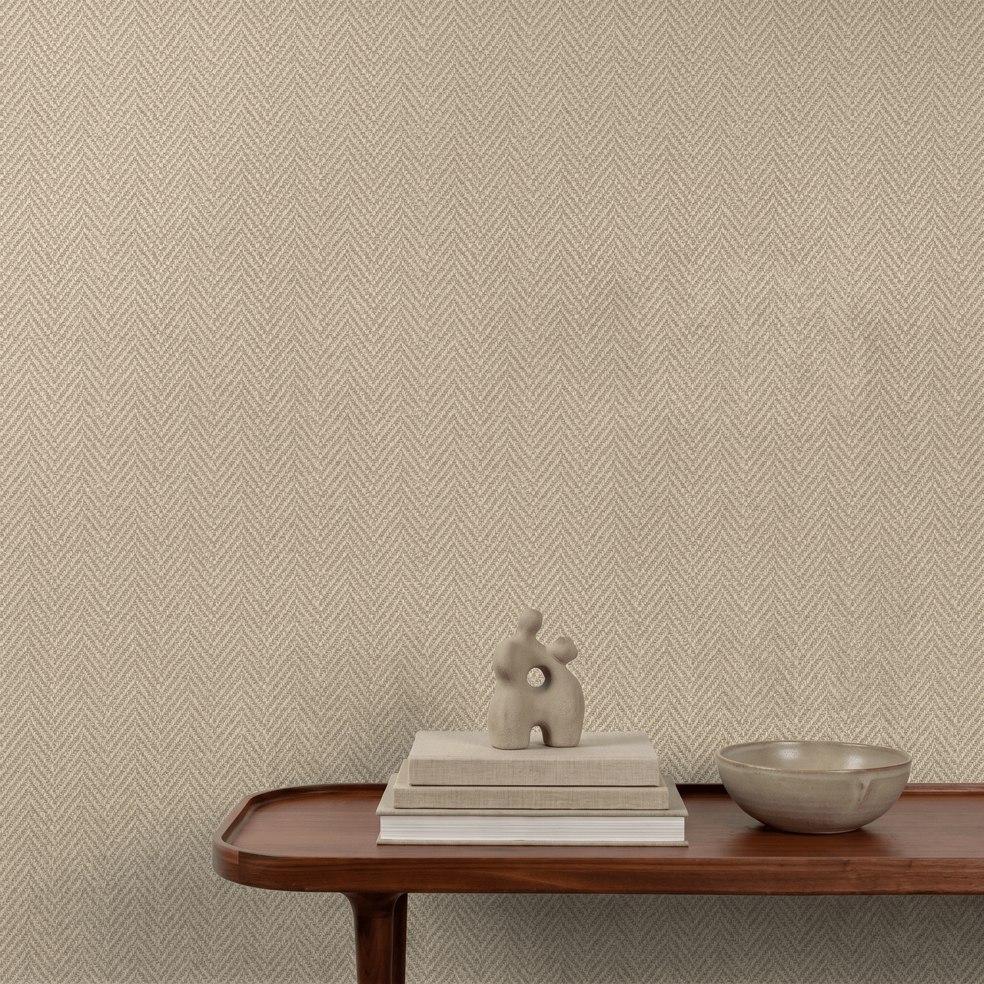 Wallpaper  -  Grandeco Antiga Herringbone Taupe - A86205  -  60486507