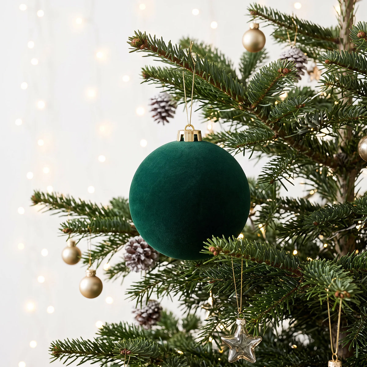 Christmas  -  Green Velvet Bauble - 15cm  -  60486230