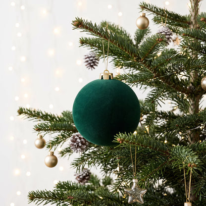 Christmas  -  Green Velvet Bauble - 15cm  -  60486230