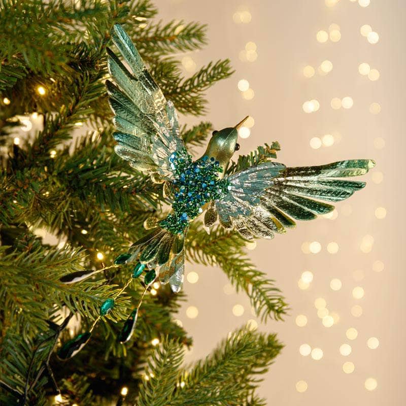 Christmas  -  Green Hummingbird Clip-On Christmas Tree Decoration - 20cm  -  60000898