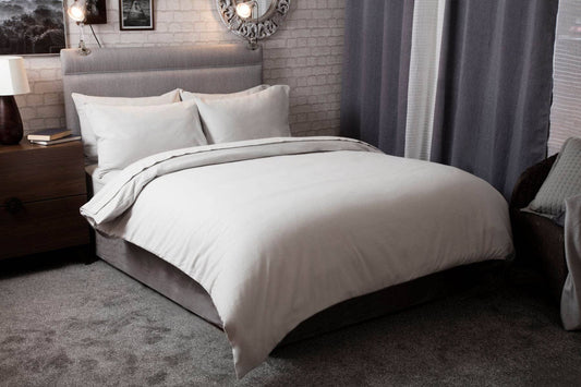 Homeware  -  Grey Brushed Cotton Duvet Set - Multiple Sizes  - 