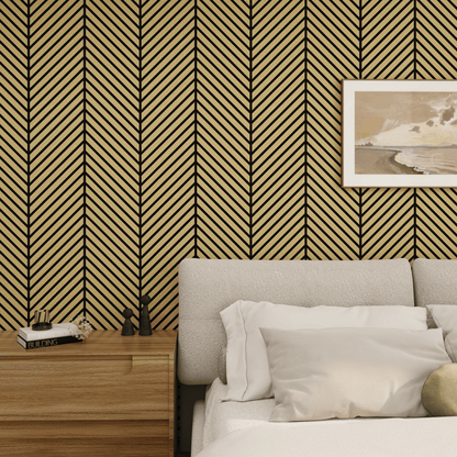 Wall Panelling  -  Slim Herringbone Acoustic Panel - White Oak  -  60418248