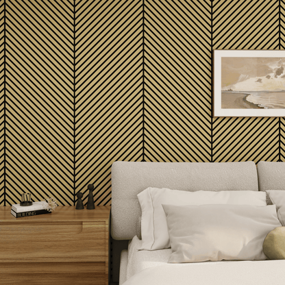 Wall Panelling  -  White Oak Herringbone Acoustic Panel A - Right Up Facing  -  60418253