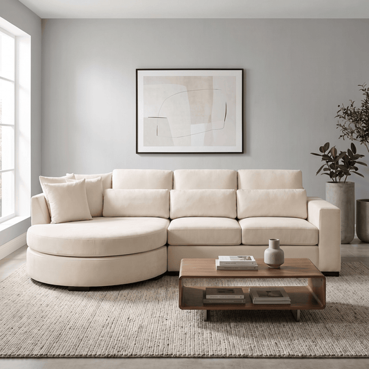 Furniture  -  Hallie LHF Corner Sofa - Cream  -  60486618