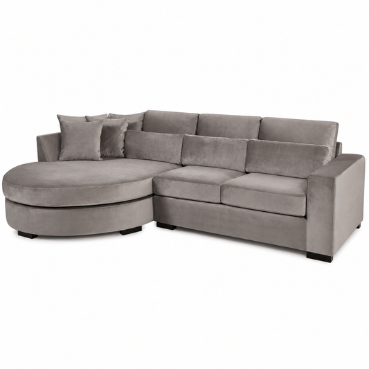 Furniture  -  Hallie LHF Corner Sofa - Grey  -  60486619