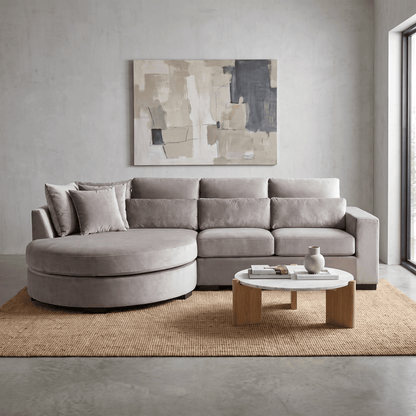 Hallie LHF Corner Sofa - Grey