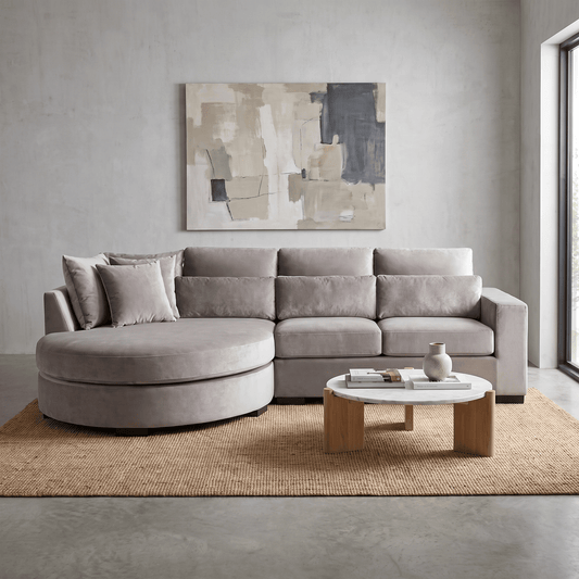 Furniture  -  Hallie LHF Corner Sofa - Grey  -  60486619