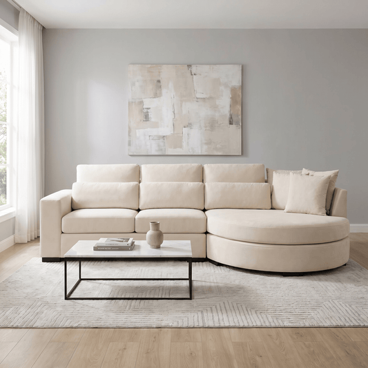 Furniture  -  Hallie RHF Corner Sofa - Cream  -  60486584