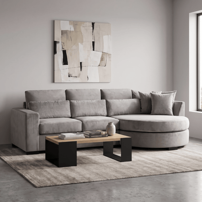 Furniture  -  Hallie RHF Corner Sofa - Grey  -  60486585