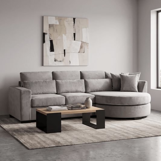 Furniture  -  Hallie RHF Corner Sofa - Grey  -  60486585