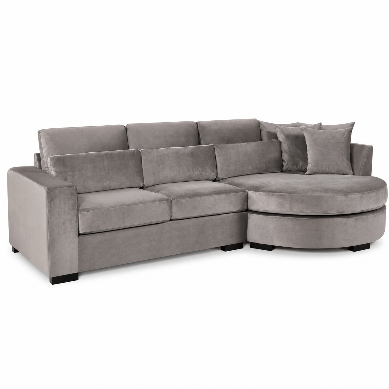 Furniture  -  Hallie RHF Corner Sofa - Grey  -  60486585