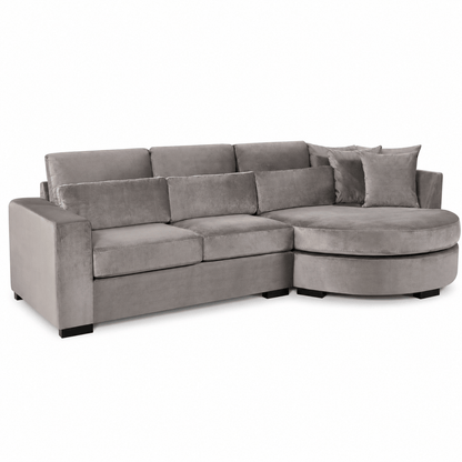 Furniture  -  Hallie RHF Corner Sofa - Grey  -  60486585