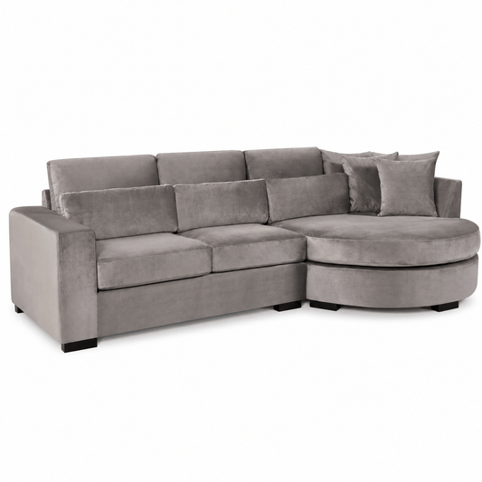 Furniture  -  Hallie RHF Corner Sofa - Grey  -  60486585