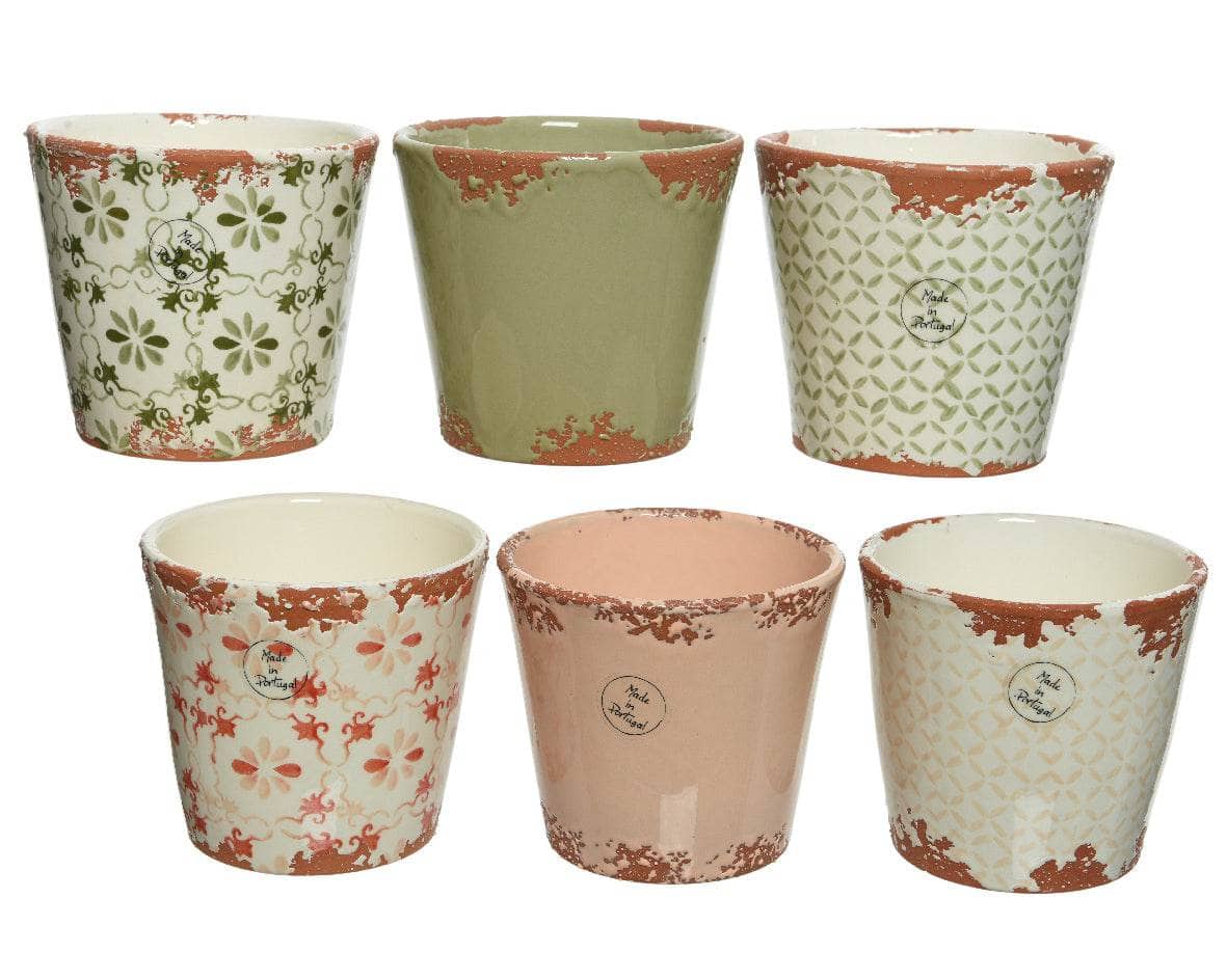 Gardening  -  Hand Decorated Terracotta Planter - Assorted  -  60009605
