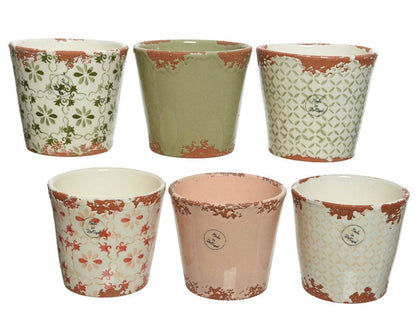 Gardening  -  Hand Decorated Terracotta Planter - Assorted  -  60009605