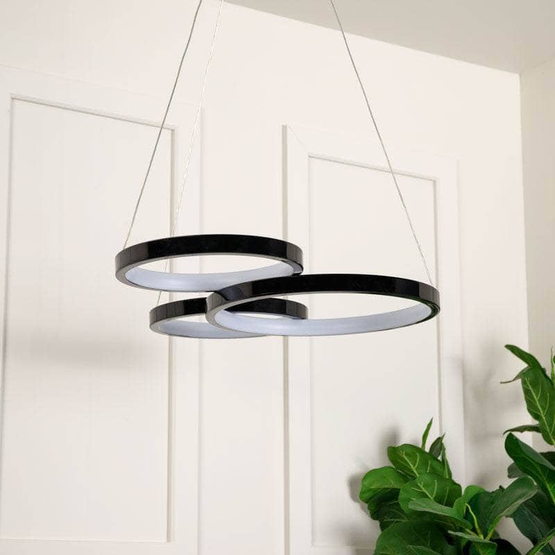 Lights  -  Hawaii LED 3 Ring Pendant Ceiling Light - Black  -  60008852
