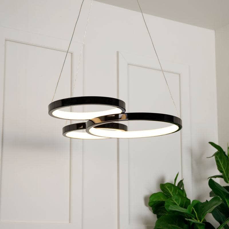 Lights  -  Hawaii LED 3 Ring Pendant Ceiling Light - Black  -  60008852