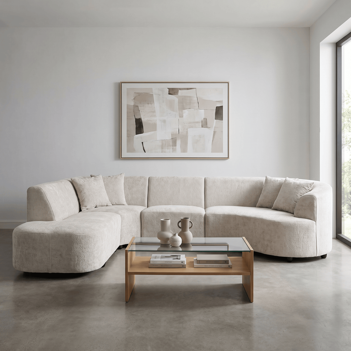 Furniture  -  Hazel LHF Corner Sofa - Cream  -  60486623