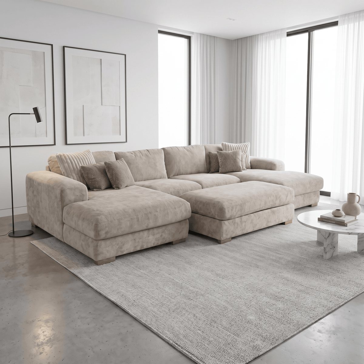 Furniture  -  Henly U-Shape Sofa & Footstool (Special Order)  -  60486386