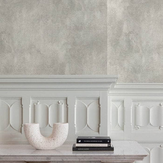 Wallpaper  -  Grandeco Castello Plaster Light Grey Wallpaper - IC1205  -  60011243