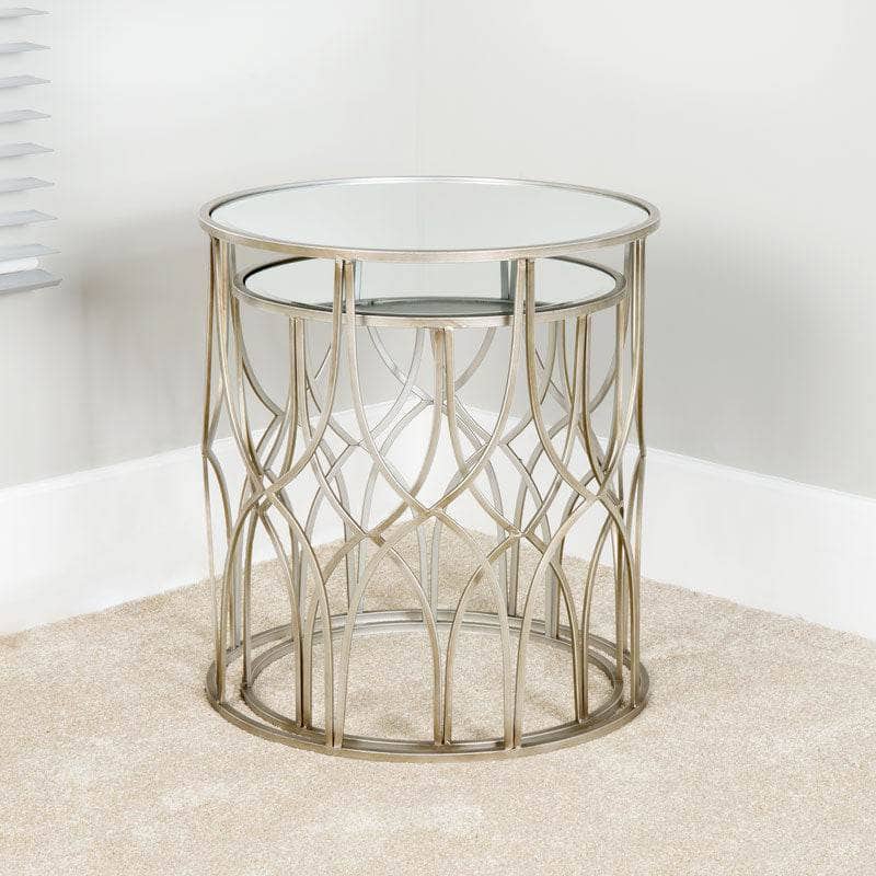  -  Hill Lattice Side Tables Set Of 2 Silver 18545  -  60001123