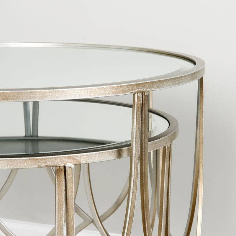 Furniture  -  Lattice Side Tables Set Of 2 - Silver  -  60001123
