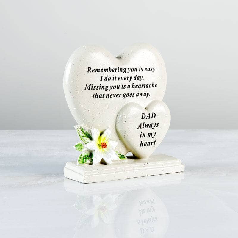 Gardening  -  David Fischhoff Dad Double Heart Memorial Plaque  -  60003394