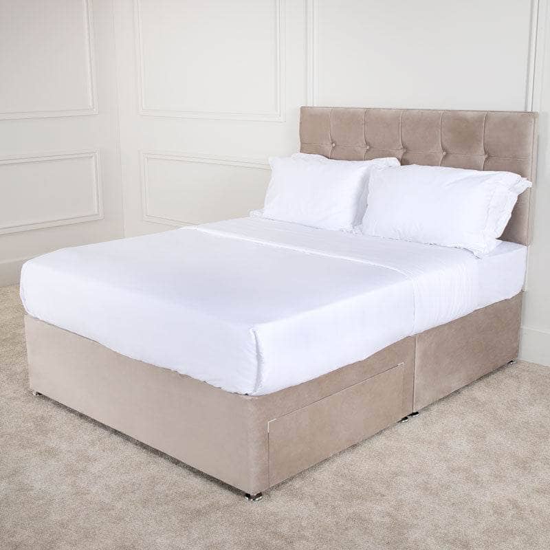 Outlet Beds  -  Outlet Diamond Double Divan Set - Coffee  -  60012106