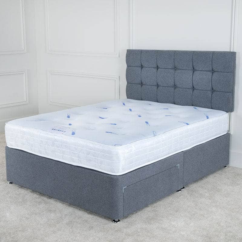 Outlet Beds  -  Outlet Diamond Double Divan Set - Titanium  -  60012103