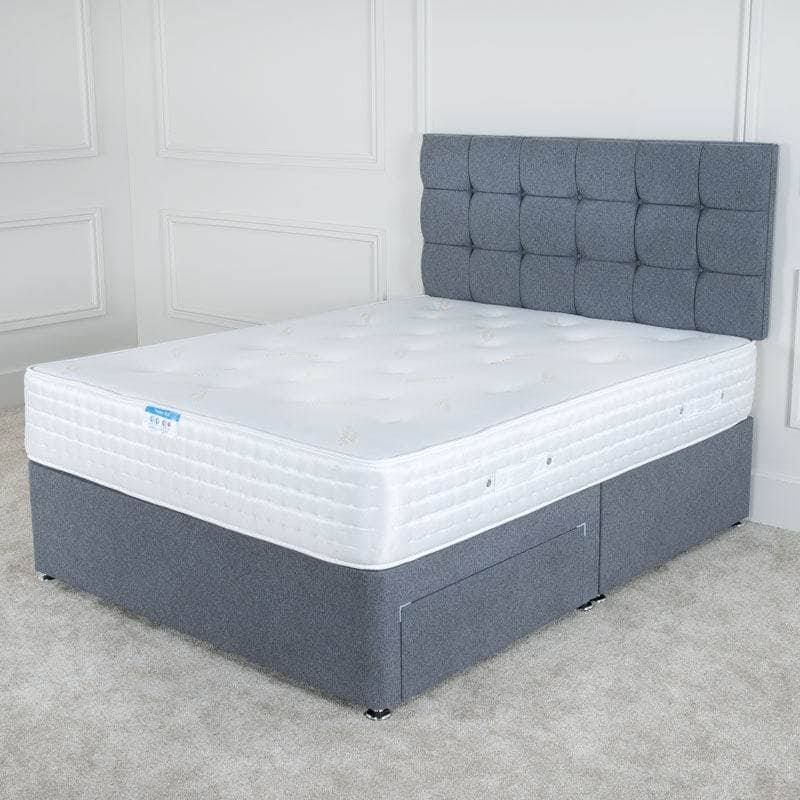 Outlet Beds  -  Outlet Diamond Double Divan Set - Titanium  -  60012103