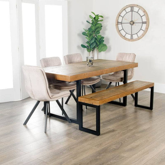 Furniture  -  Lincoln Fixed Table & Aspen Taupe Chairs & Bench  -  60007750