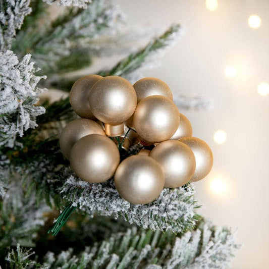 Christmas  -  Bunch Of 12 Christmas Baubles - Pearl  -  60012117