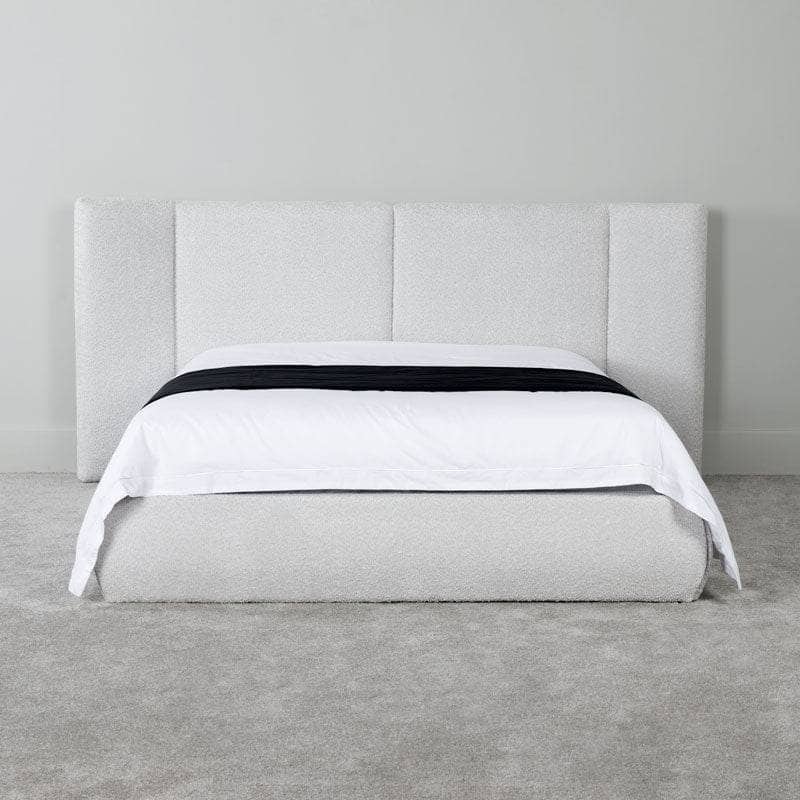 Furniture  -  Teddy Boucle King Size Bedframe - Grey  -  60009256