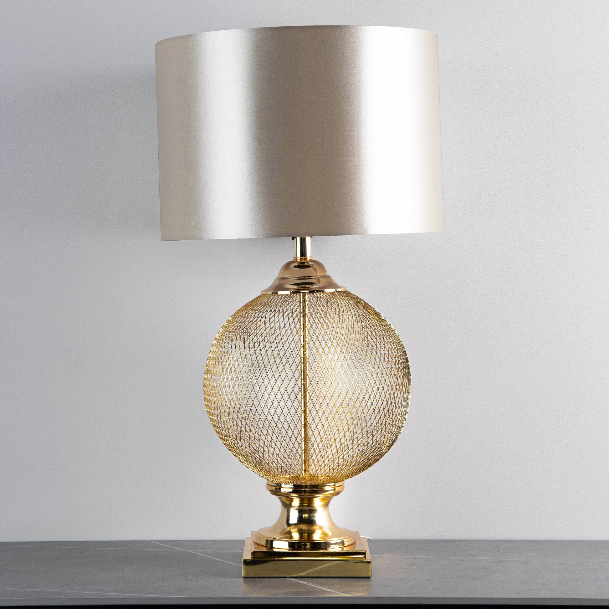 Lights  -  Gold Wire Mesh Table Lamp  -  60004272