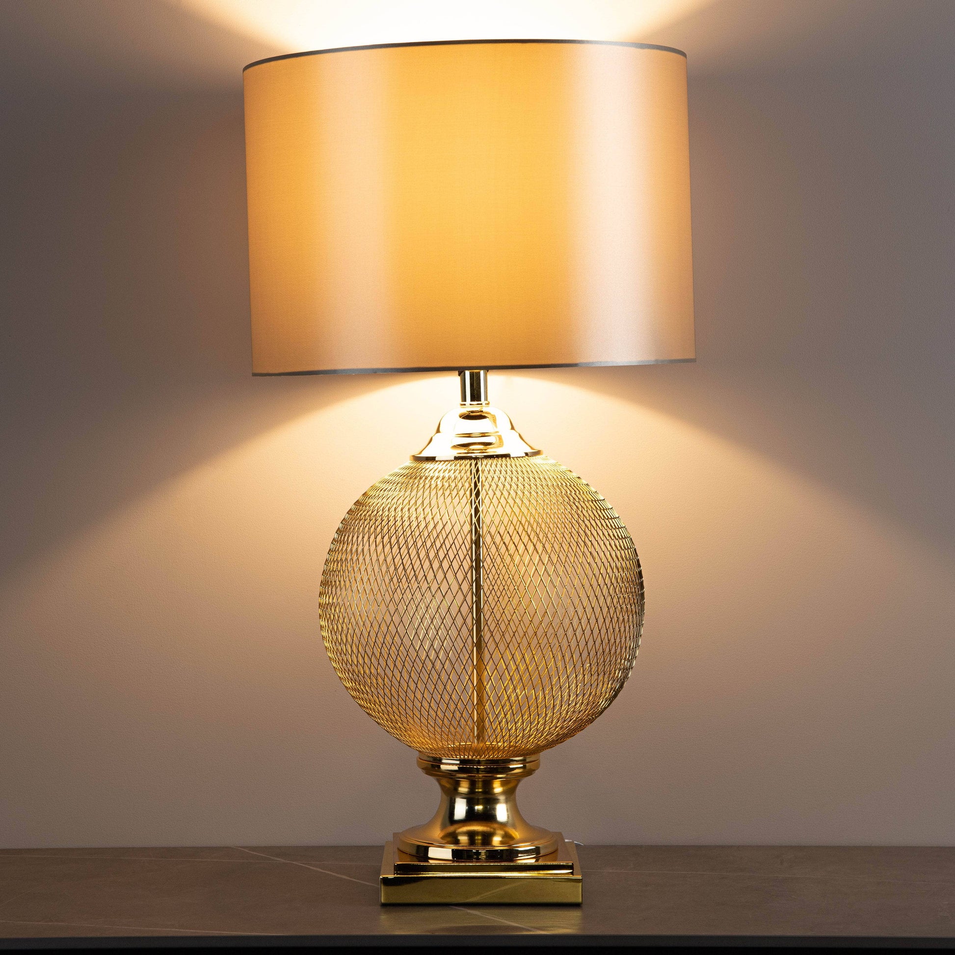 Lights  -  Gold Wire Mesh Table Lamp  -  60004272