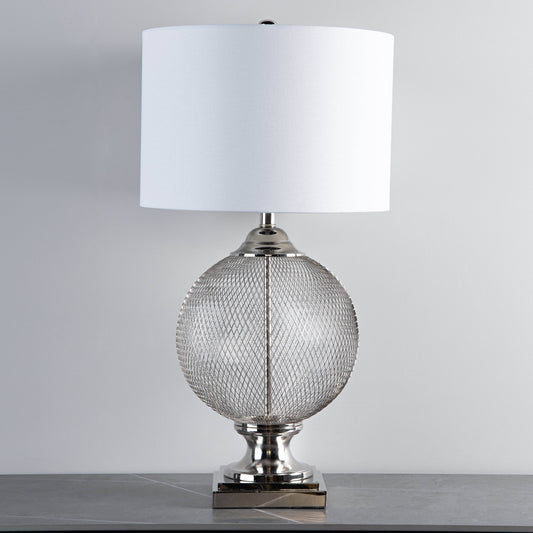 Lights  -  White Wire Mesh Table Lamp  -  60004269