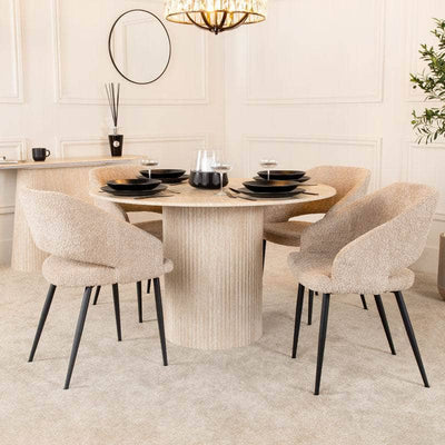 Denver Round Dining Table & 4 Naples Chairs
