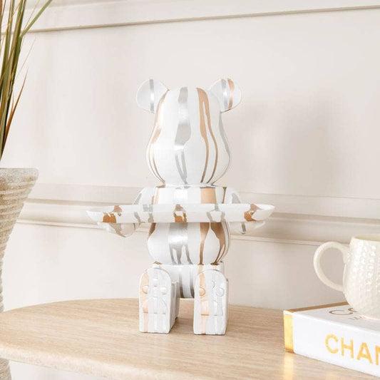 Homeware  -  Mickey Bear With Tray - White  -  60011870