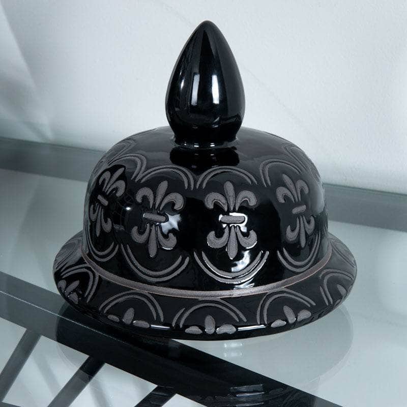 Homeware  -  Black Pattern Temple Jar - 24"  -  60008107