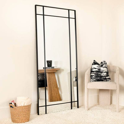 Mirrors  -  Black Window Mirror - 80 x 170cm  -  60010949