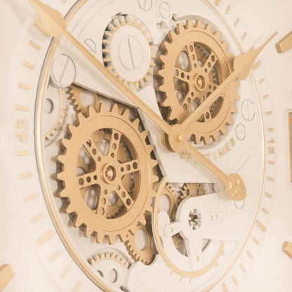 Homeware  -  Tempered Glass Cream & Gold Wall Clock - 59cm  -  60011550