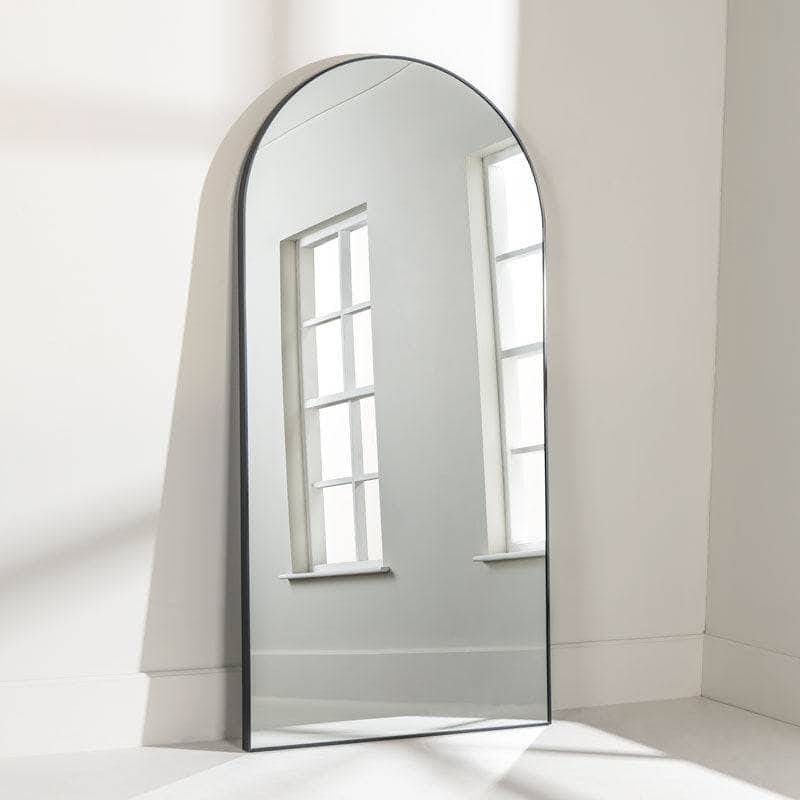 XL Black Arch Top Mirror - 90 x 180cm | Taskers Online Store