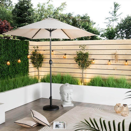 Gardening  -  Weatherking Crank & Tilt Parasol  2.7m - Light Taupe  -  60009014