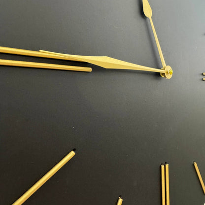 Homeware  -  Black & Gold Wall Clock - 50cm  -  60215086