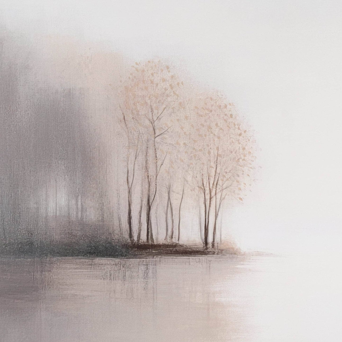 Pictures  -  Misty Riverbank Frame Picture - 120 x 80cm  -  60115439
