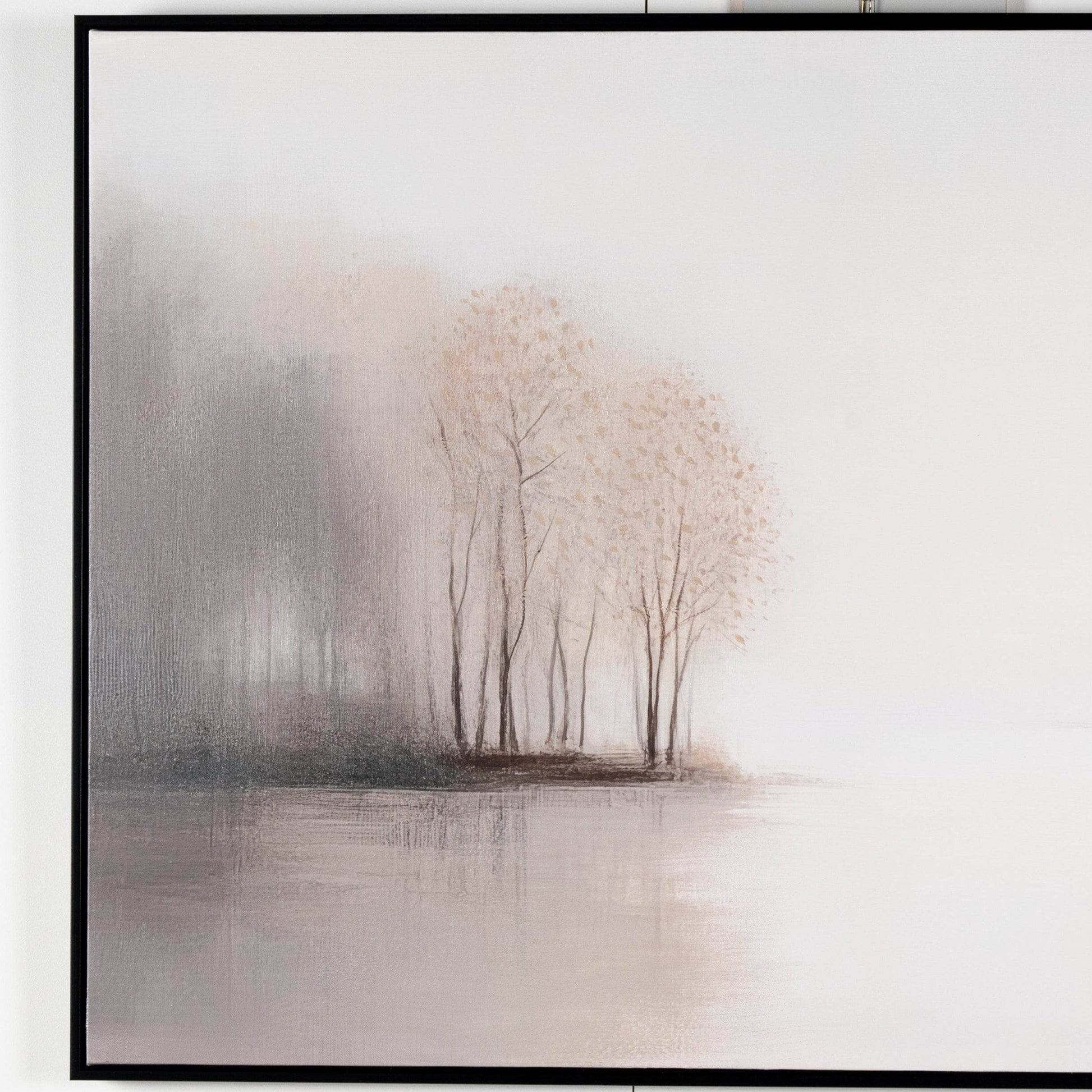Pictures  -  Misty Riverbank Frame Picture - 120 x 80cm  -  60115439
