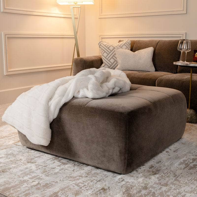 Furniture  -  Austin Large Footstool - Mocha  -  60166704