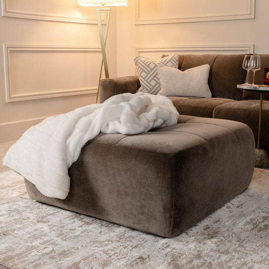 Furniture  -  Austin Large Footstool - Mocha  -  60166704